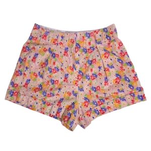 Somethimg Navy Linen Blend Floral Lightweight Shorts Size Medium